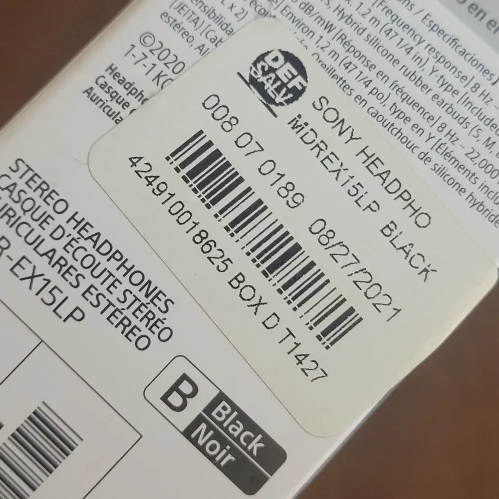 Sony MDR-EX15LP Comfortable FiColor EX Series In-Ear Earbud Headphones Black New